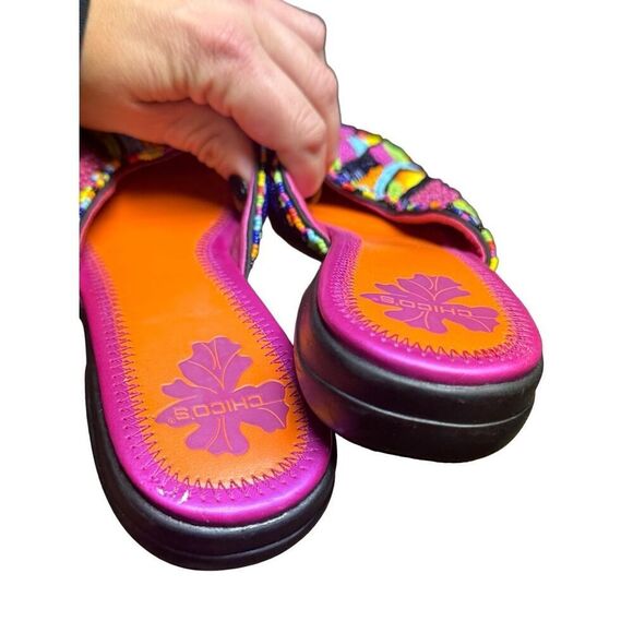 Chicos multicolored beaded boho beach slip on shoes size 7 - Picture 3 of 4